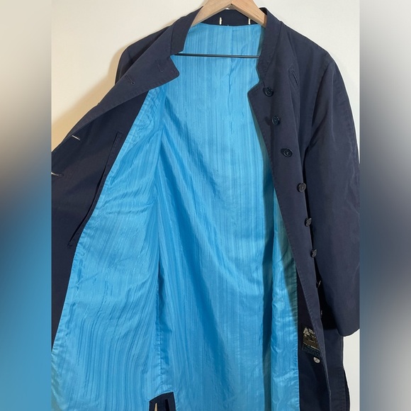 Misty Harbor Buoy Cloth Rain Trench Coat | Rare Vintage 60s Size 18Reg Navy Blue - Picture 5 of 12